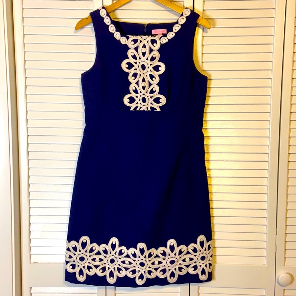 Lilly Pulitzer Navy embroidered dress.